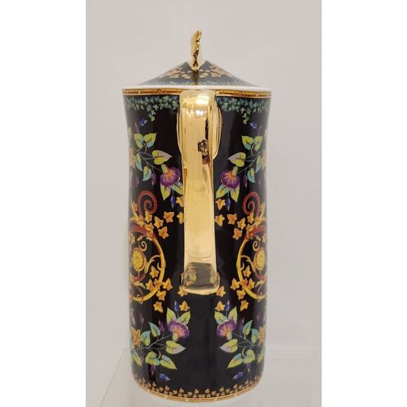 Rutherford Gold Ivy Italy Black Gold Teapot 10" - Picture 3 of 14